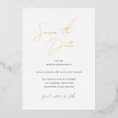 Klassische Schwarz-Weiß-Hochzeit speichern Sie das Folieneinladung (Vorderseite)