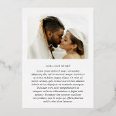 Klassische Schwarz-Weiß-Hochzeit speichern Sie das Folieneinladung (Rückseite)