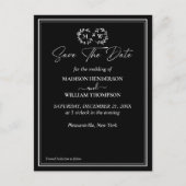 Klassische Schwarz-Weiß-Hochzeit speichert das Dat Postkarte (Vorderseite)