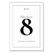 Klassische Schwarz-Weiß-Hochzeit Tischnummer (Rückseite)