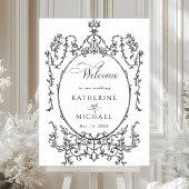 Klassische Schwarz-Weiß-Hochzeit - Willkommen Poster