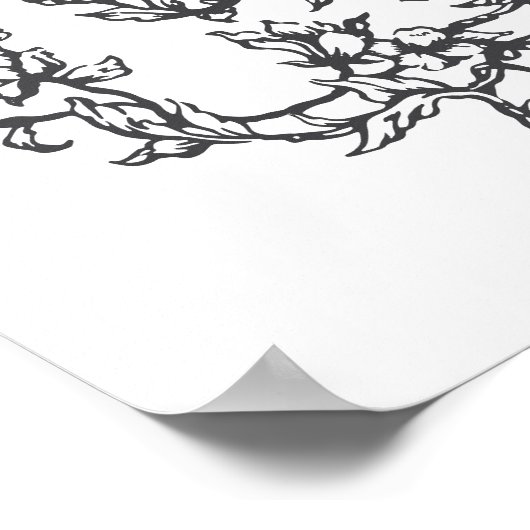 Klassische Schwarz-Weiß-Hochzeit - Willkommen Poster (Ecke)