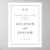 Klassische Schwarz-Weiß-Hochzeit Willkommen Poster (Vorne)