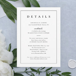 Klassische Schwarz-Weiß-Hochzeitsdetails Einladung