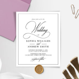 Klassische Schwarz-Weiß-Hochzeitseinladung