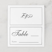 Klassische Schwarz-Weiß-Hochzeitsempfehlung für Mo Platzkarte (Außenseite Aufgefaltet)