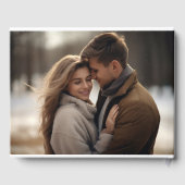 Klassische Schwarz-Weiß-Hochzeitskalligrafie Gästebuch (Rückseite)