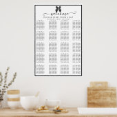 Klassische Schwarz-Weiß-Hochzeitssitze der Band Poster (Küche)