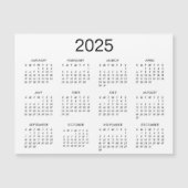Klassische Schwarz-Weiß-Kalender 2025 Magnetkarte (Vorderseite)