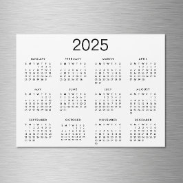 Klassische Schwarz-Weiß-Kalender 2025 Magnetkarte