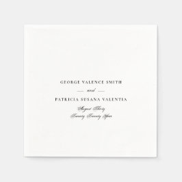 Klassische Schwarz-Weiß-Kalligrafie Elegante Hochz Serviette