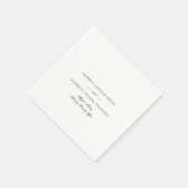 Klassische Schwarz-Weiß-Kalligrafie Elegante Hochz Serviette (Ecke)