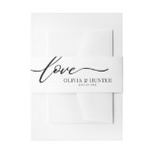 Klassische Schwarz-Weiß-Kalligrafie-Hochzeit Einladungsbanderole (Vorderseite Beispiel)