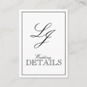 Klassische Schwarz-Weiß-Kalligrafie-Monogramm-Hoch Begleitkarte (Vorderseite)