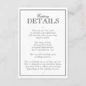 Klassische Schwarz-Weiß-Kalligrafie-Monogramm-Hoch Begleitkarte (Rückseite)