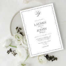 Klassische Schwarz-Weiß-Kalligrafie-Monogramm-Hoch