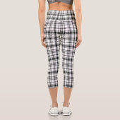 Klassische Schwarz-Weiß-Kariert Capri Leggings (Rückseite)
