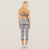 Klassische Schwarz-Weiß-Kariert Capri Leggings (Rückseite)