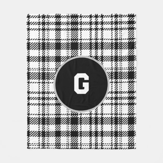 Klassische Schwarz-Weiß-Kariert Fleecedecke (Vorderseite)