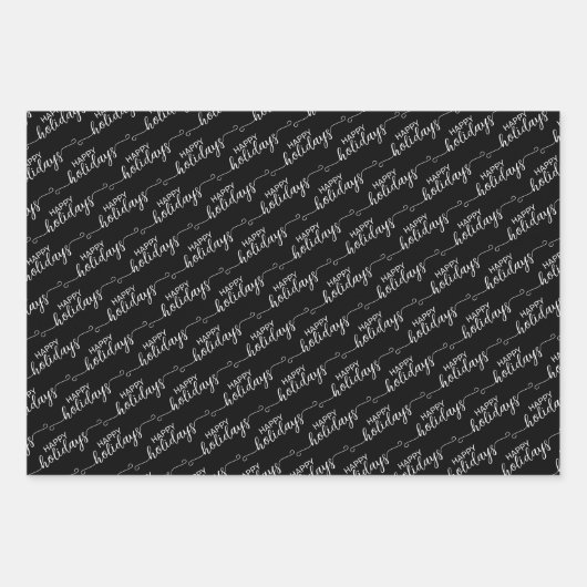 Klassische Schwarz-Weiß-Kariert Geschenkpapier Set (Vorderseite)