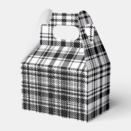 Klassische Schwarz-Weiß-Kariert Geschenkschachtel (Rückseite)
