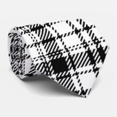 Klassische Schwarz-Weiß-Kariert Krawatte (Gerollt)