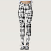 Klassische Schwarz-Weiß-Kariert Leggings (Vorderseite)