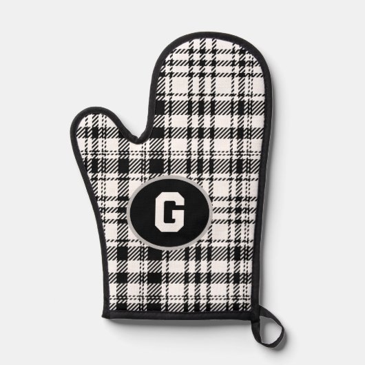 Klassische Schwarz-Weiß-Kariert Ofenhandschuh (Vorderseite)