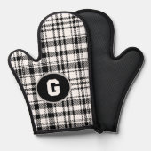 Klassische Schwarz-Weiß-Kariert Ofenhandschuh (Vorderseite/Rückseite)