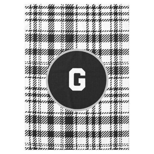 Klassische Schwarz-Weiß-Kariert Tischdecke (Vorderseite)