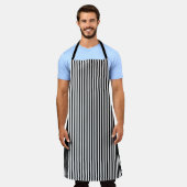 Klassische Schwarz-Weiß-Küche Schürze (Getragen)