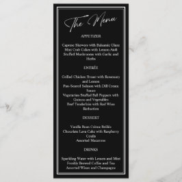 Klassische Schwarz-Weiß-Moderne Hochzeit Menükarte