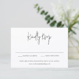 Klassische Schwarz-Weiß-Moderne-Hochzeit RSVP Karte