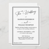 Klassische Schwarz-Weiß-Moderne Hochzeitseinladung Einladung (Vorne/Hinten)