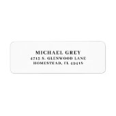 Klassische Schwarz-Weiß-Moderne Rücksendeadresse (Vorne)