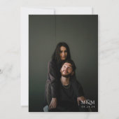 Klassische Schwarz-Weiß-Monogram und QR-Code Hochz Einladung (Rückseite)