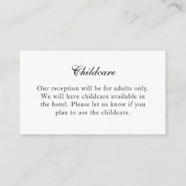 Klassische Schwarz/Weiß-No-Children-Insert-Karte Begleitkarte
