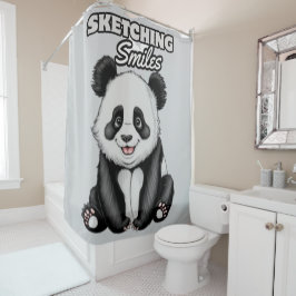 Klassische Schwarz-Weiß-Panda Kunstdrucke Duschvorhang