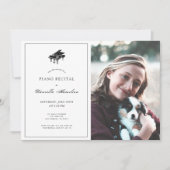 Klassische Schwarz-Weiß-Piano-Erwägung Einladung (Vorderseite)