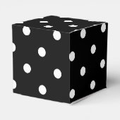 Klassische Schwarz-Weiß-Punkte Geschenkschachtel (Rückseite)