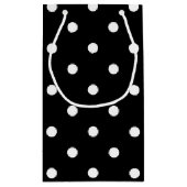 Klassische Schwarz-Weiß-Punkte Kleine Geschenktüte (Rückseite)