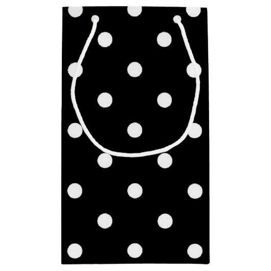 Klassische Schwarz-Weiß-Punkte Kleine Geschenktüte (Rückseite)