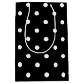 Klassische Schwarz-Weiß-Punkte Mittlere Geschenktüte (Vorderseite)