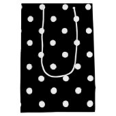 Klassische Schwarz-Weiß-Punkte Mittlere Geschenktüte (Rückseite)