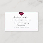 Klassische Schwarz-Weiß-Rote Rose mit einfachem Lo Visitenkarte (Rückseite)
