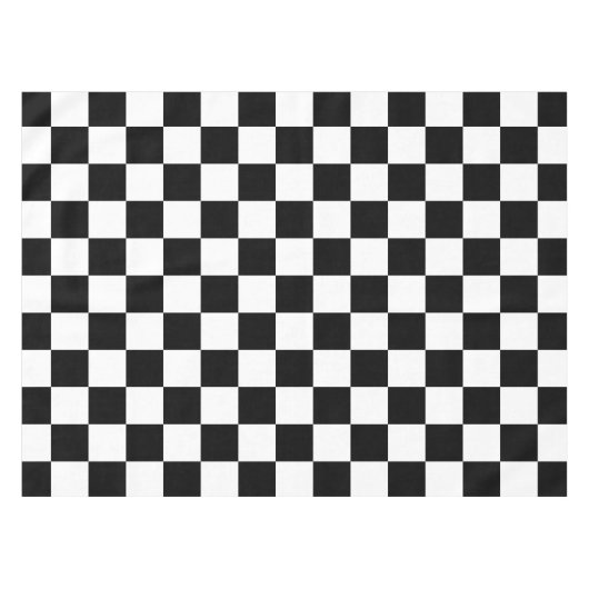 Klassische Schwarz-Weiß-Schachbretter Tischdecke (Vorderseite (Horizontal))