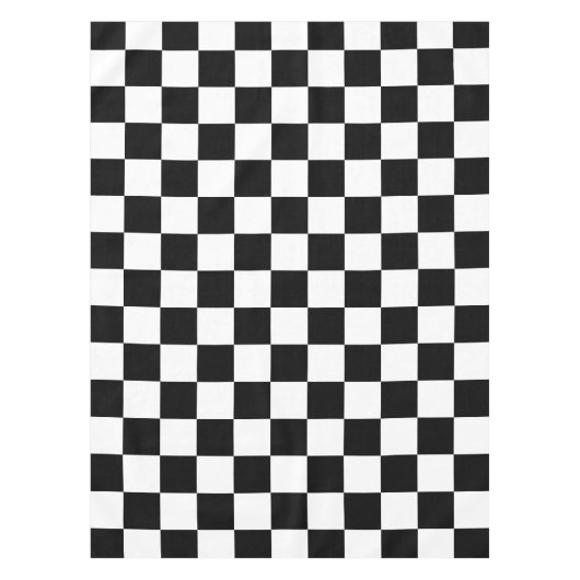 Klassische Schwarz-Weiß-Schachbretter Tischdecke (Vorderseite)