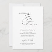 Klassische Schwarz-Weiß-Schrift-Hochzeit Einladung (Vorderseite)