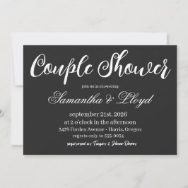 Klassische Schwarz-Weiß-Schrift Hochzeitspaar-Brau Einladung