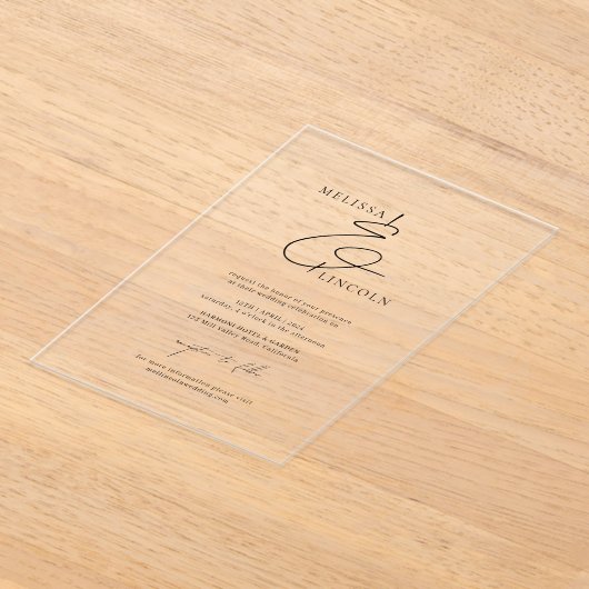 Klassische Schwarz & Weiß-Schriftzeichen Acryleinladungen (Ablage )